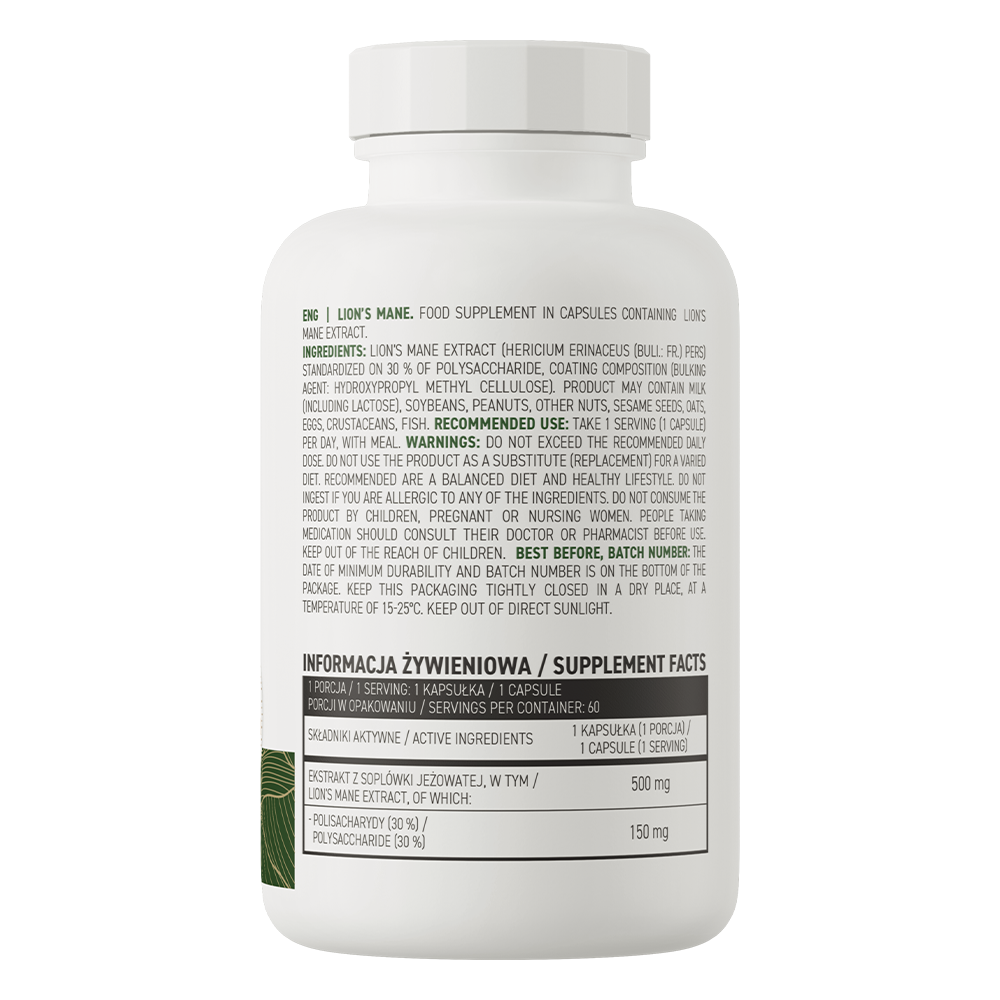 OstroVit Lion's mane – 500 mg x 60 kapsułek